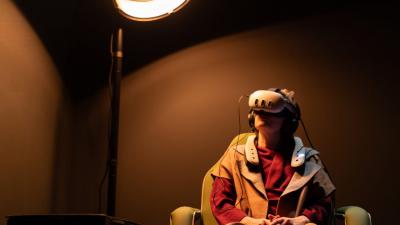 EIne Frau mit VR Brille