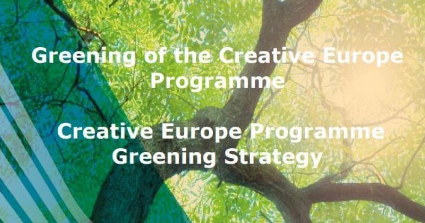 Greening of Creative Europe visual mit Bäumen und Lichtreflexen